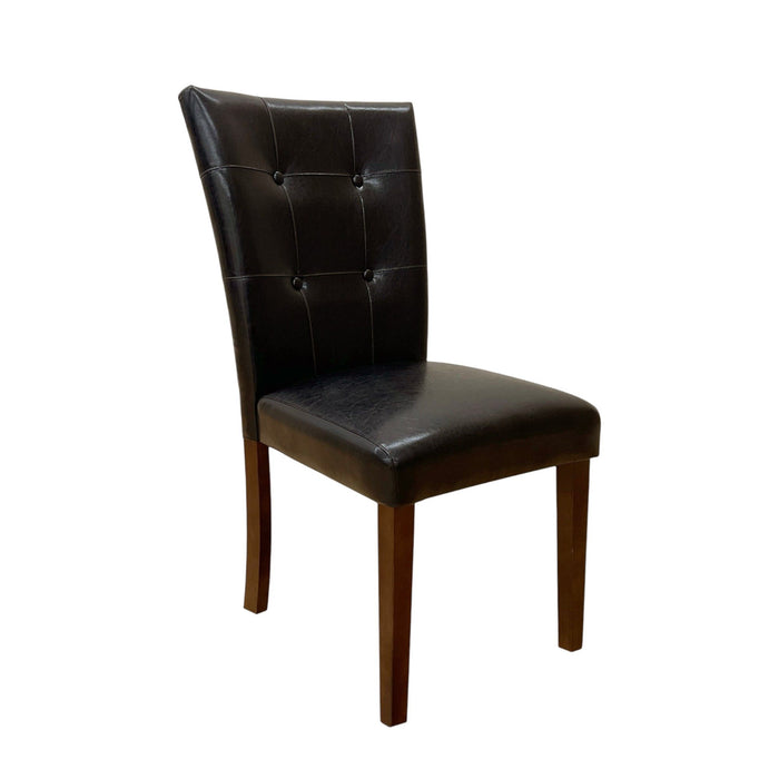 Britney - Synthetic Leather Side Chair (Set of 2) - Brown / Walnut