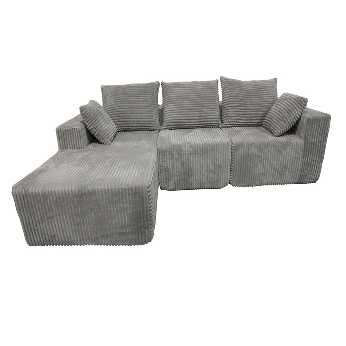 Corner Combination Sofa Sectional Couch With Soft Plush Fabric