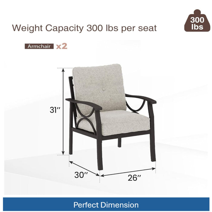 Patio Furniture Set With Coffee Table And Cushions For Backyard