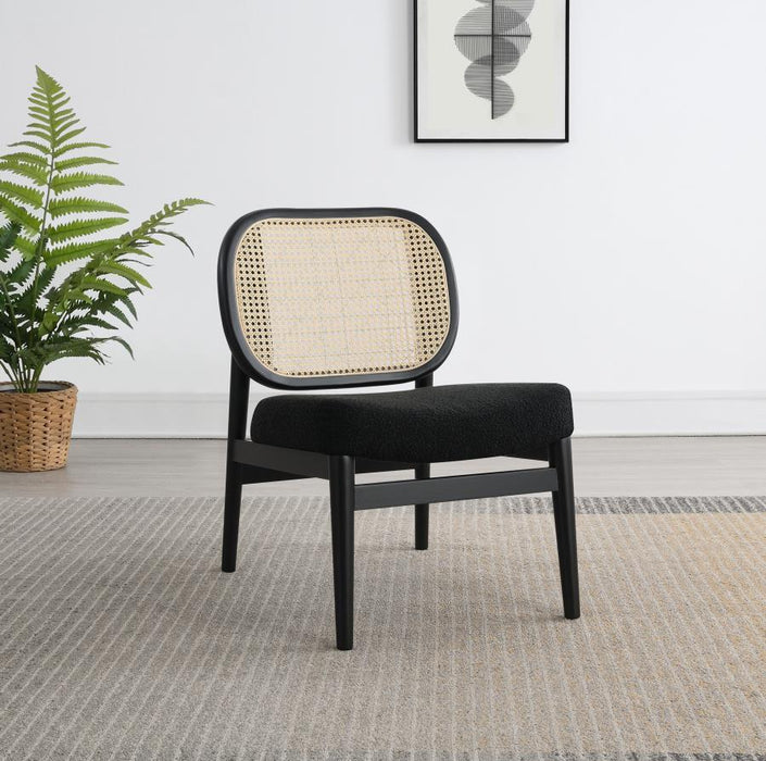 Rayo - Rattan Cane Back Accent Chair With Padded Seat