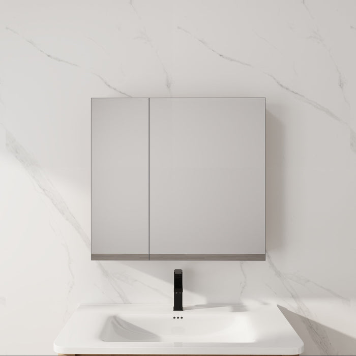 29.63" Wall Mounted Cabinet With Adjustable Shelves Storage Cabinet For Bathroom - Imitative Oak
