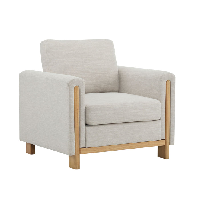 Harmonia - Classic Fabric Upholstered Armchair With Rubber Wood Frame
