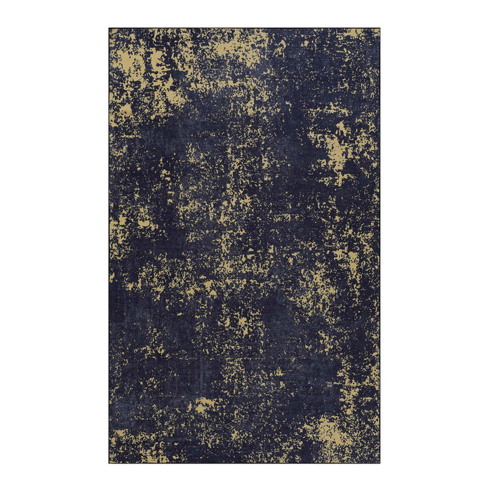 Maval - 8' X 10' Washable Area Rug - Black / Gold