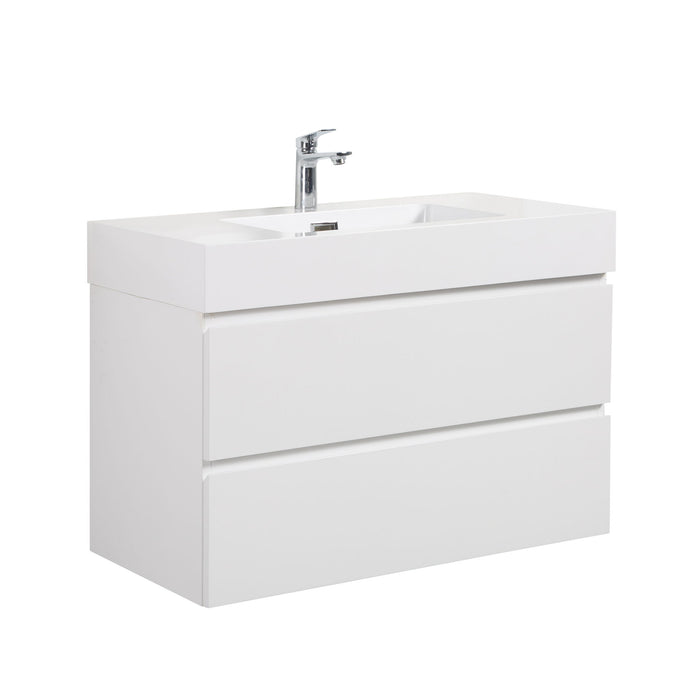 Alice - Bathroom Vanity With Large Storage, Sink, Wall Mounted