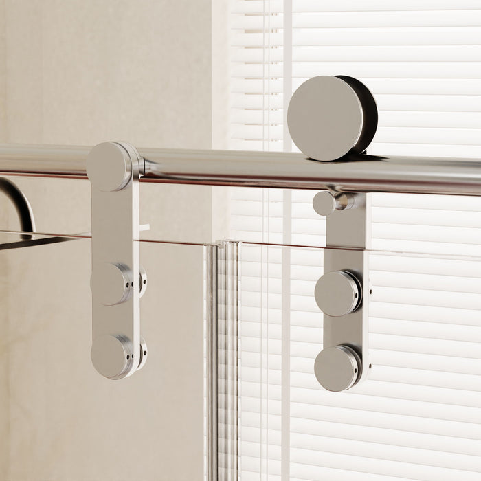 Frameless Single Sliding Shower Doors With Towel Rail & Handle