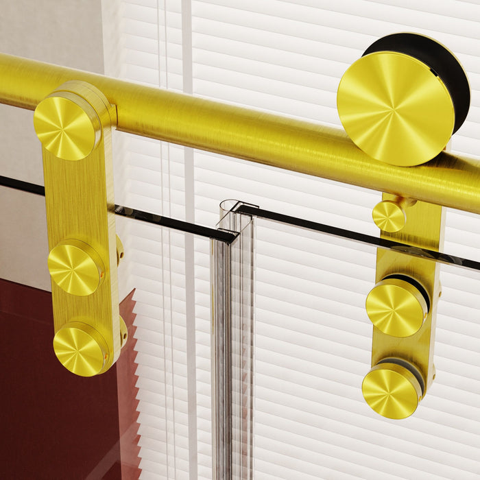 Frameless Single Sliding Shower Doors With Towel Rail & Handle