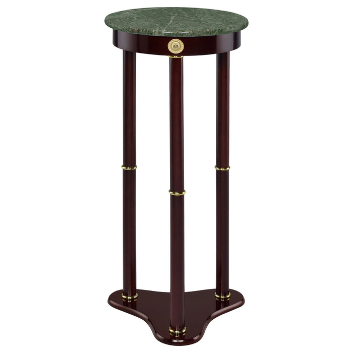 Elna - Accent Side Table With Round Top Plant Stand - Brown