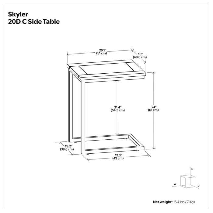 Skyler - C-Side Table - Walnut Brown