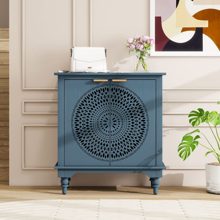 Hollow - Carved 2 Doors Accent Cabinet