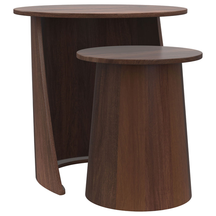 Lionett - 2 Piece Round Nesting Table Set And Round Design - Dark Brown