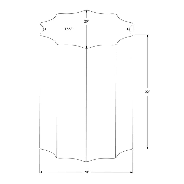 Drum Accent Side Table, Stylish Scalloped Design