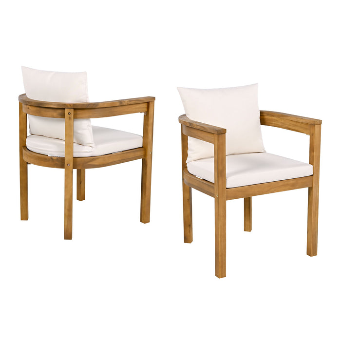 Abaco - Outdoor Acacia Wood Dining Chair (Set of 2) - Beige