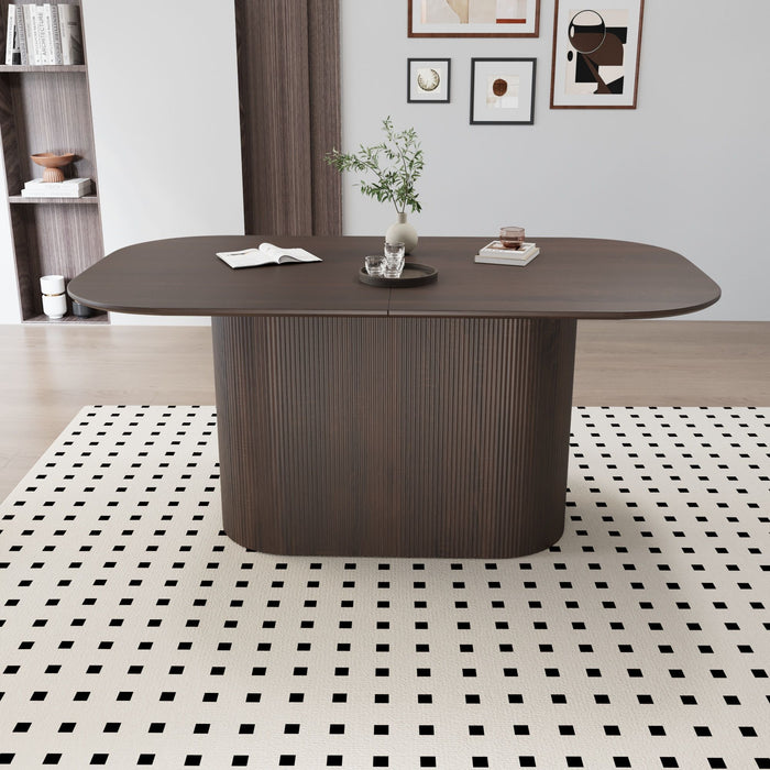 Modern Dining Table With Vertical Striped Legs