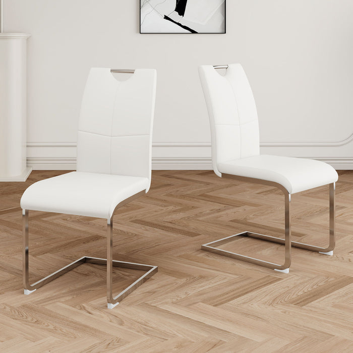 Modern Dining Chairs With Padded Seat And Metal Legs