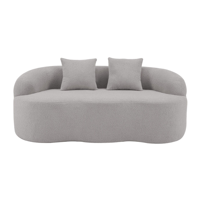 Curved Loveseat Sofa With Round Armrest
