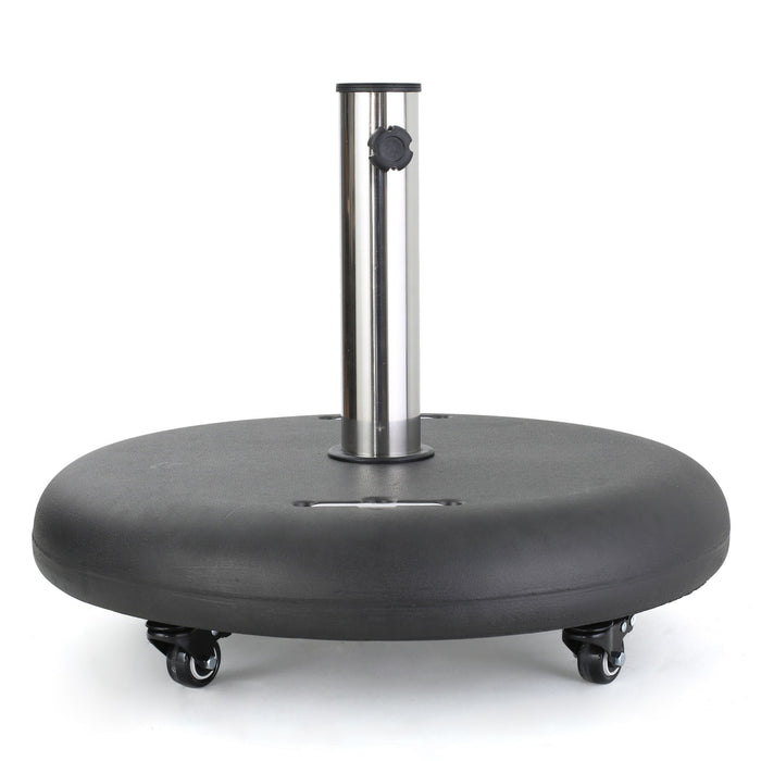 Wheelie - Round Umbrella Base With Stainless Steel Holder