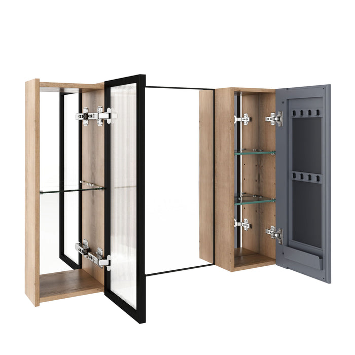 Wall Mounted Cabinet With Soft Close Door, Adjustable Shelves Storage For Bathroom - Imitative Oak