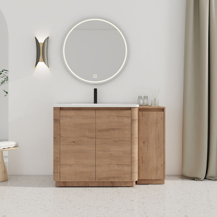 Freestanding Bathroom Vanity With Sink, 1 Small Storage Cabinet, Soft Close Door