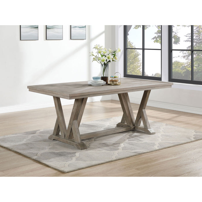 Ruston - Rectangular Dining Table With Trestle Design - Gray
