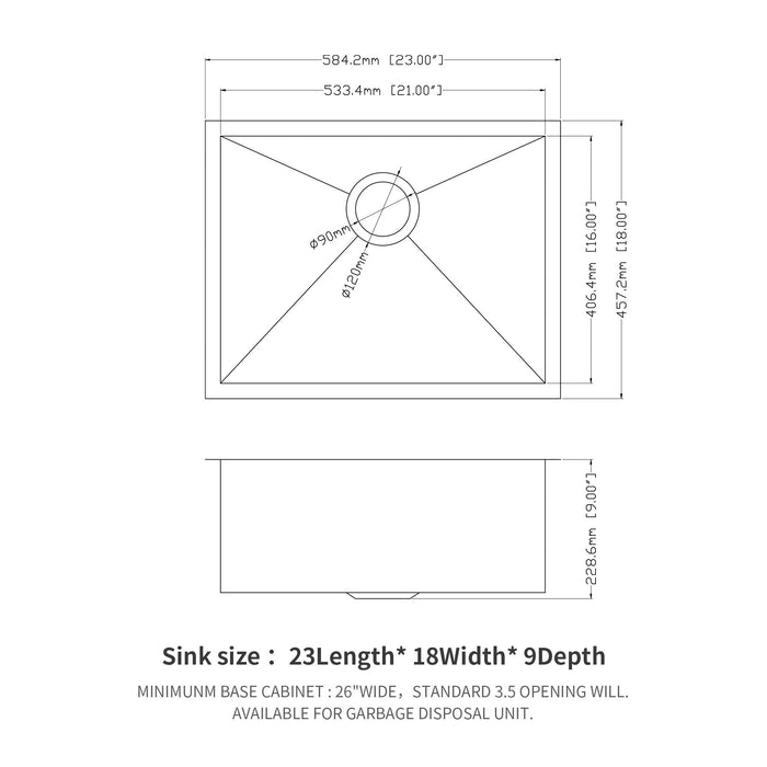 Undermount Kitchen Sink With Deep Single Bowl
