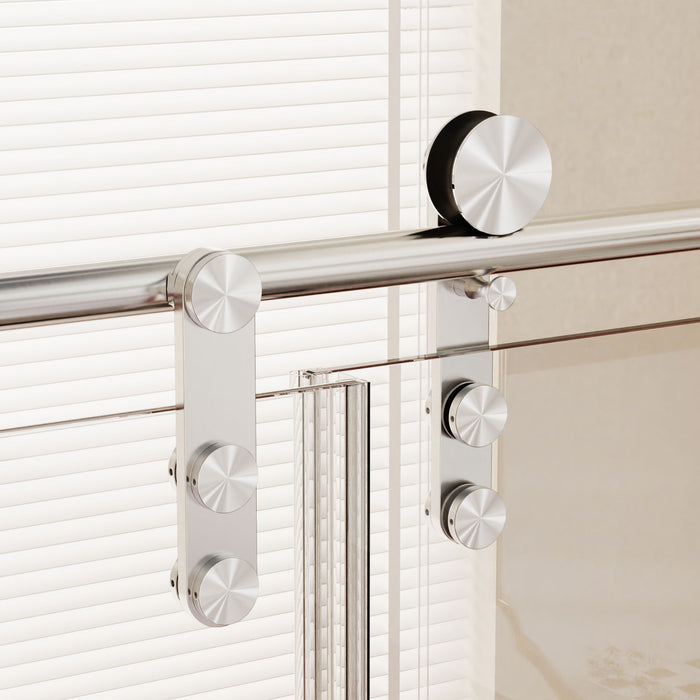 Frameless Single Sliding Shower Doors With Towel Rail & Handle