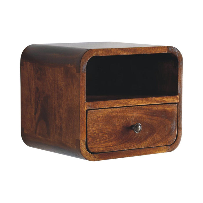 Curved Upper Slot Floating Nightstand