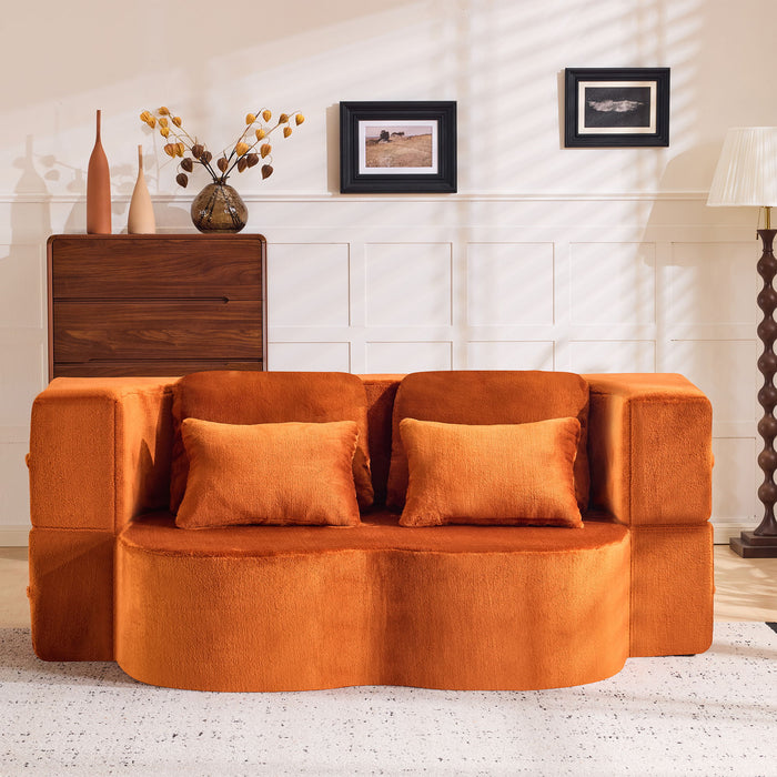 Modern Floor Sofa With 4 Pillows
