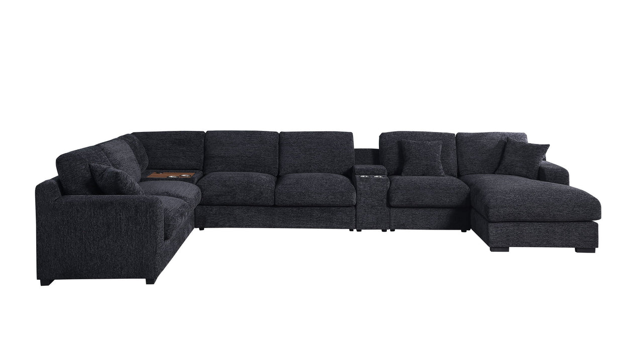 Celine - Fabric Corner Sectional Sofa With Right-Facing Chaise, Cupholders, And Charging Ports