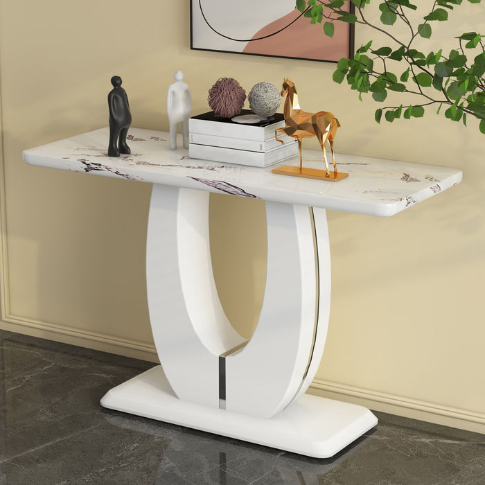 Modern Simple Glossy Rectangular Counter Bar Table - White
