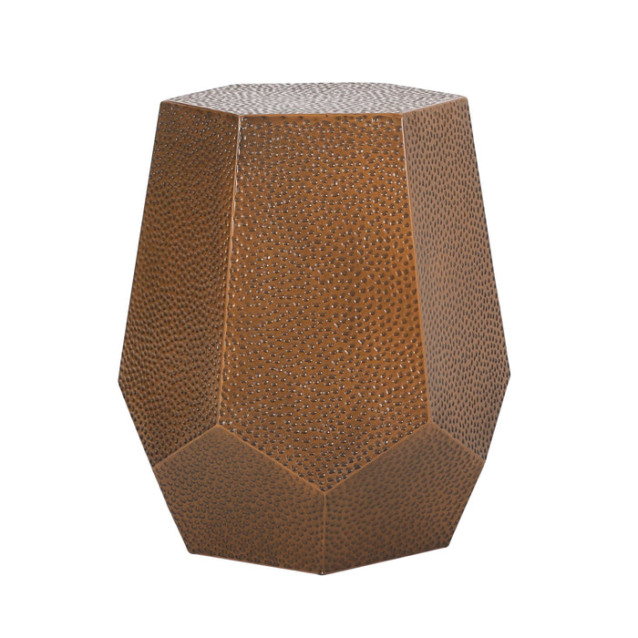 Modern Hammered Iron Geometric End Table