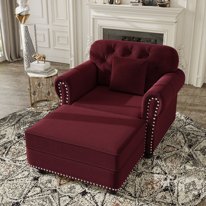 Sofa With Nailhead Trim And Rolled Armrests