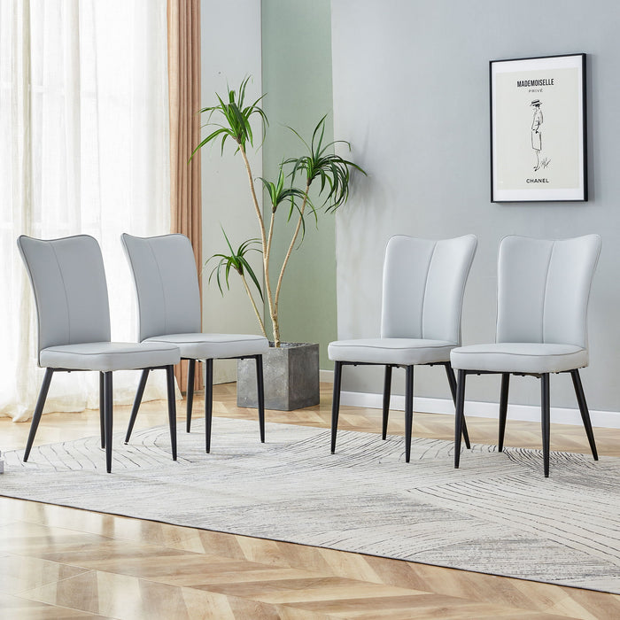Modern Minimalist Dining Chairs With Metal Legs
