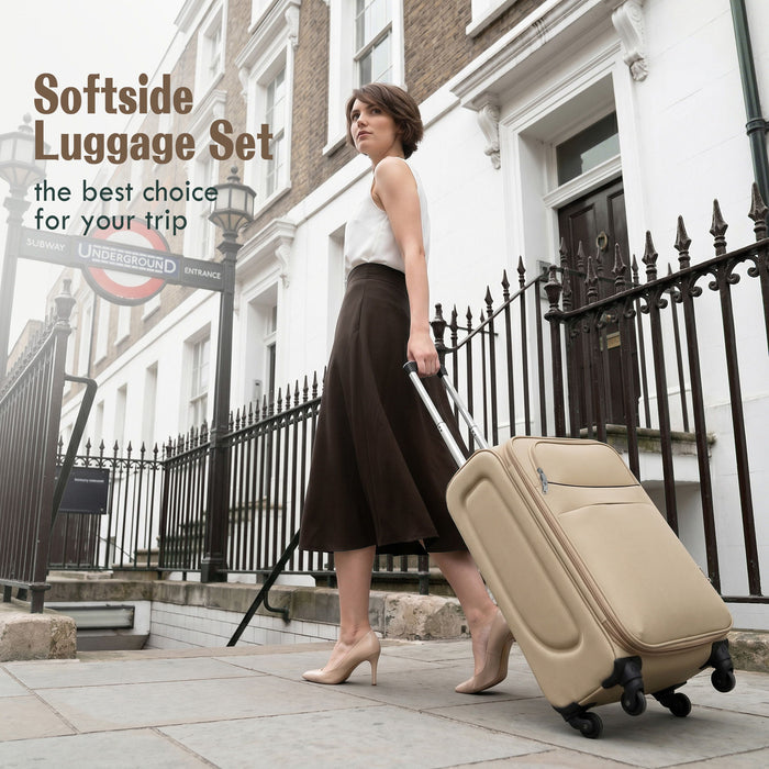 Softside Luggage 4 Piece Set With Expandable Spinner Wheels