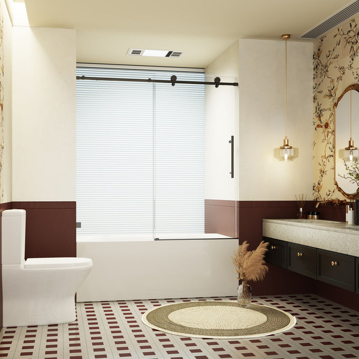 Frameless Single Sliding Soft Close Shower Doors, 5/16" Sgcc Tempered Glass