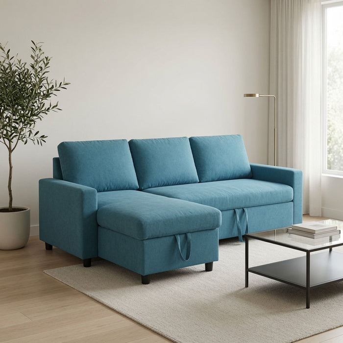L - Shaped Convertible Sofa Bed With Storage Chaise