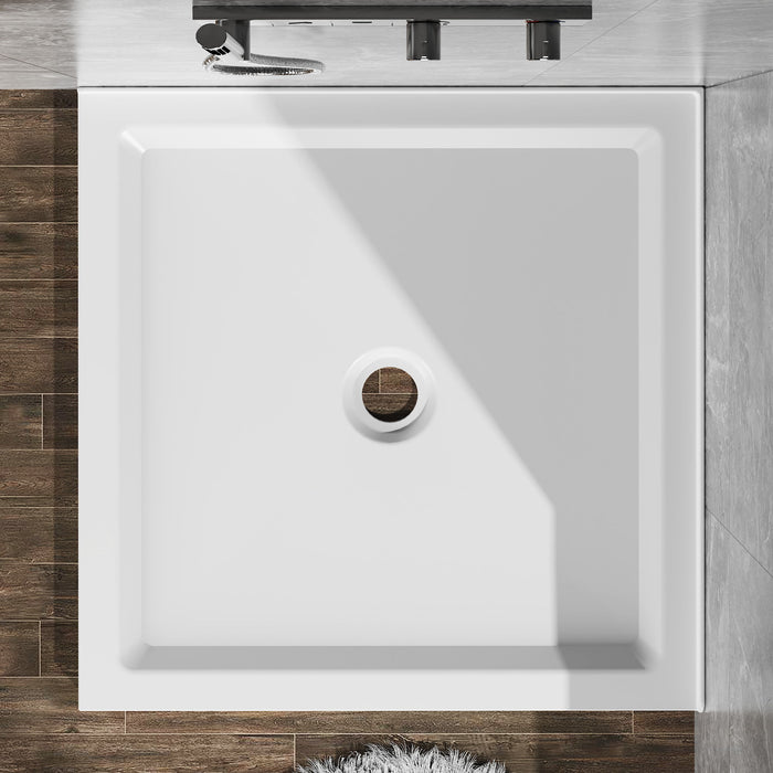 Anti Slip Double Threshold Shower Base - White