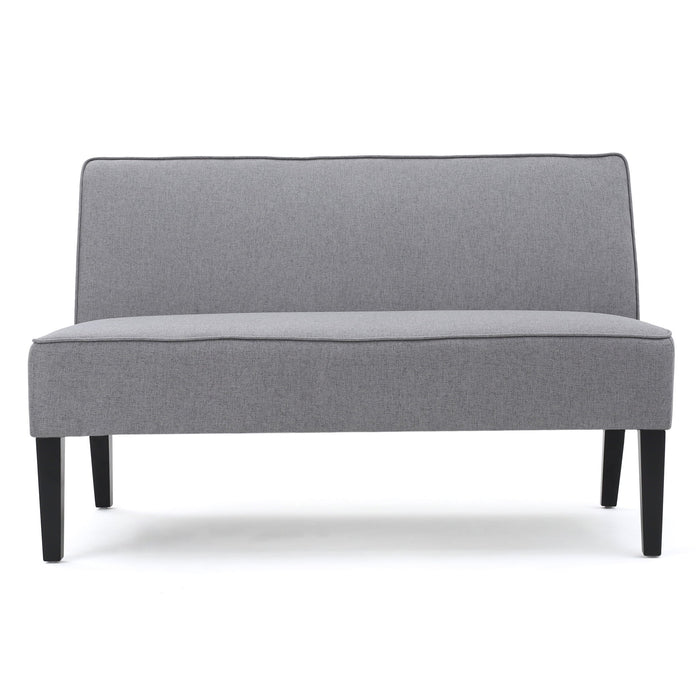 Contemporary Loveseat With Upholstered Fabric And Birch Wood Legs