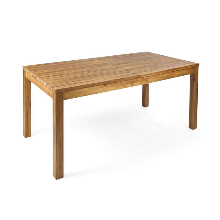 Wilson - Expandable Dining Table With Slat Design - Teak Acacia Wood