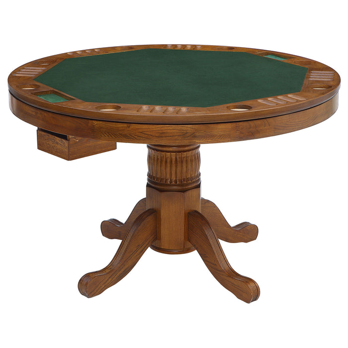 Ghilardi - Game Table Cupholders Round Table With Reversible TopPedestal Base - Amber