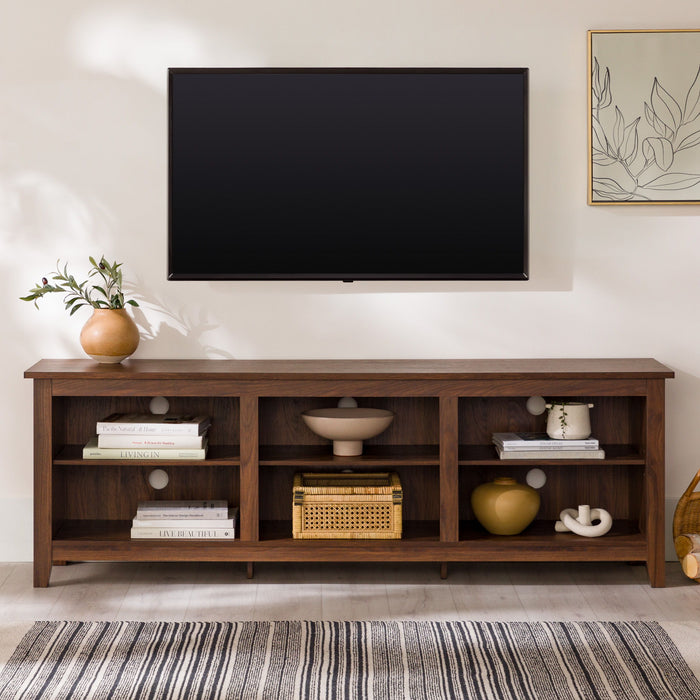 Modern Transitional 3 Shelf Open Storage TV Stand
