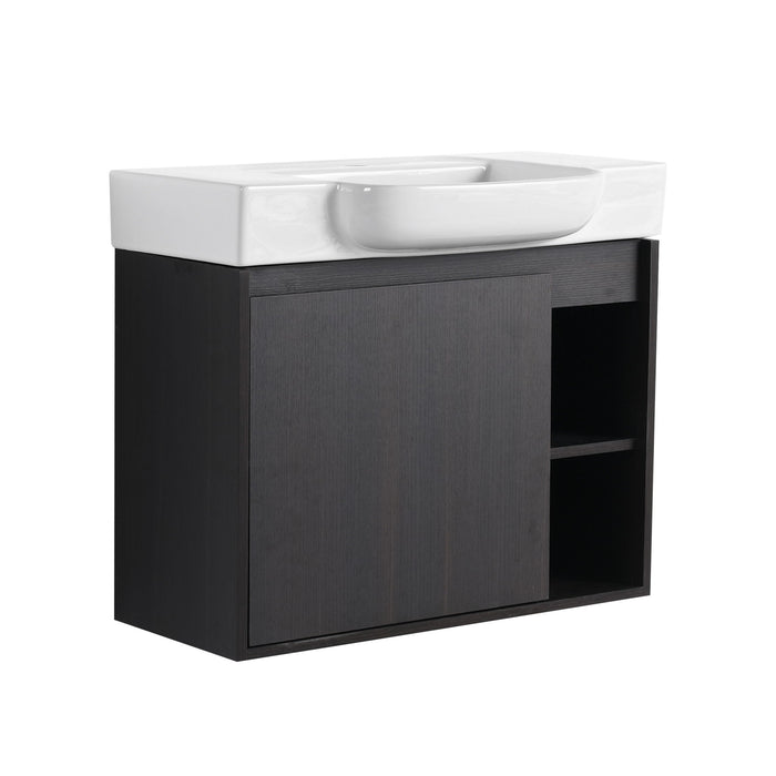 Wall Mounted Bathroom Vanity With Sink, Soft Close Door