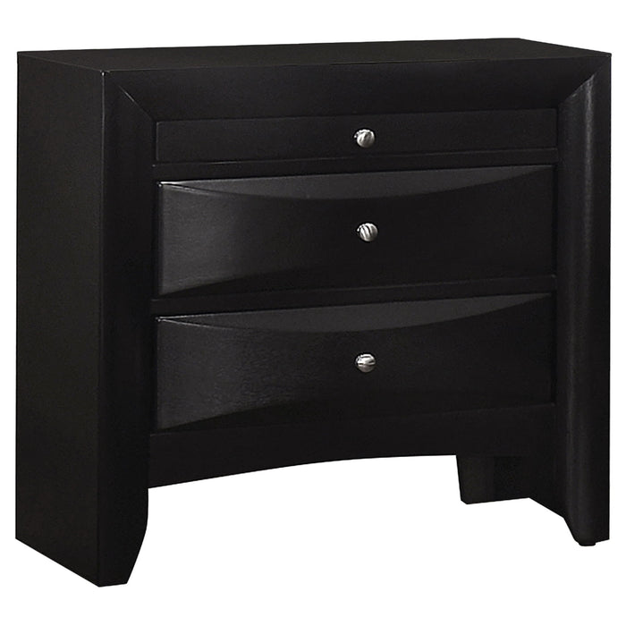 Vollenhove - 2 Drawer Nightstand With Pull Out Tray Storage Solution - Black