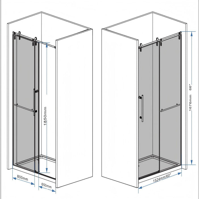 Frameless Sliding Bathtub Door With Frame