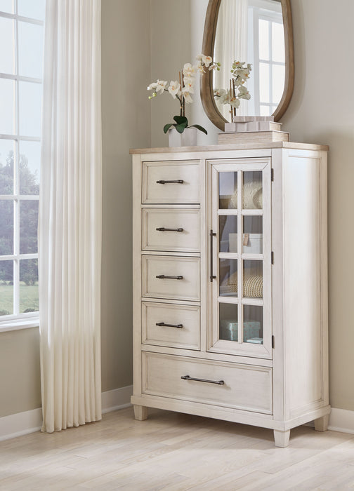 Shaybrock - Door Chest - Antique White / Brown