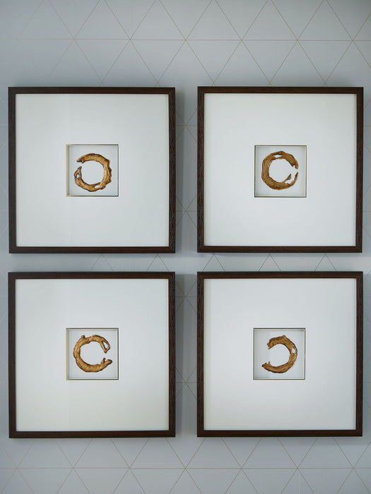 Dallbourne - Wall Art Set (Set of 4) - White / Gold Finish