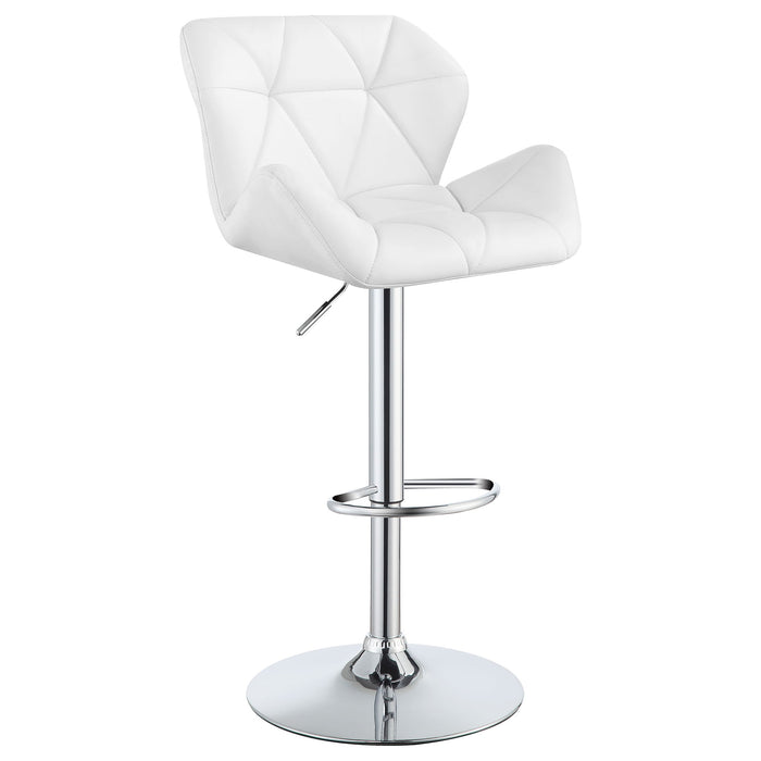 Kerwin - Upholstered Adjustable Bar Stool (Set of 2) - White