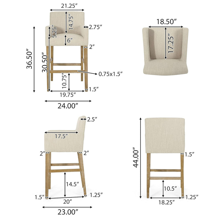 Serenitia - Upholstered Counter Chair With Straight Arm