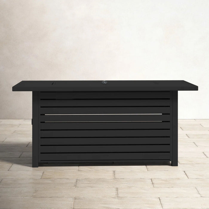 Casselton - Propane / Gas Outdoor Fire Pit Table With Lid - Black