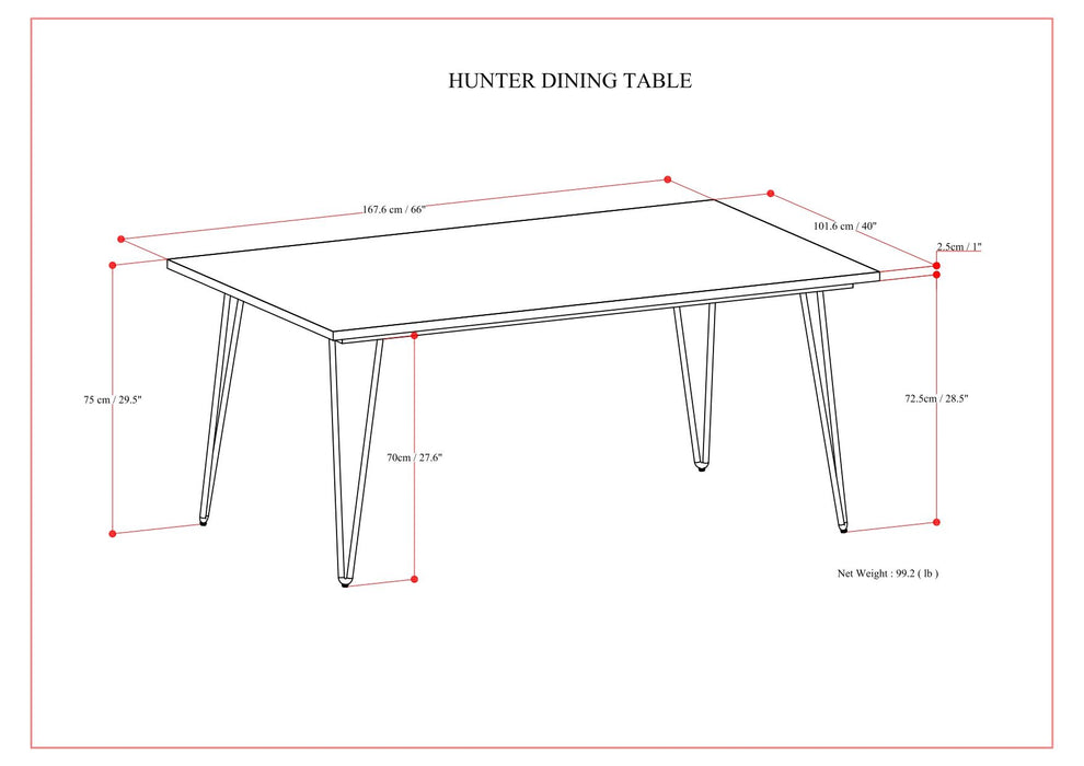 Hunter - Square Tabletop Dining Table