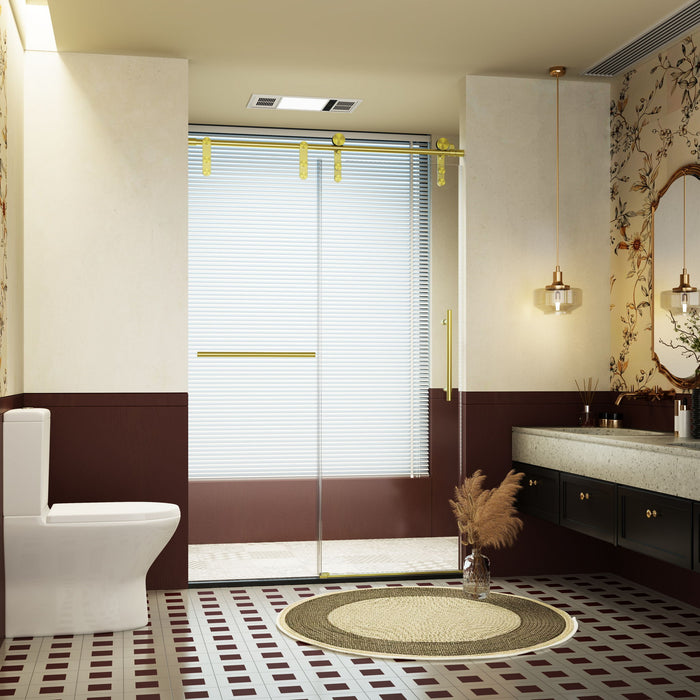 Frameless Single Sliding Shower Doors With Towel Rail & Handle